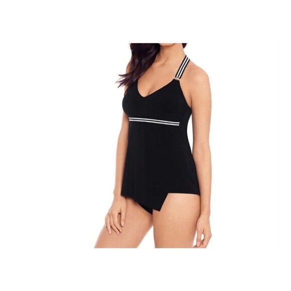 MAGICSUIT Black/White Borderline Stripe Carly Tankini. Size 8. New With Tag $118 - Picture 3 of 6